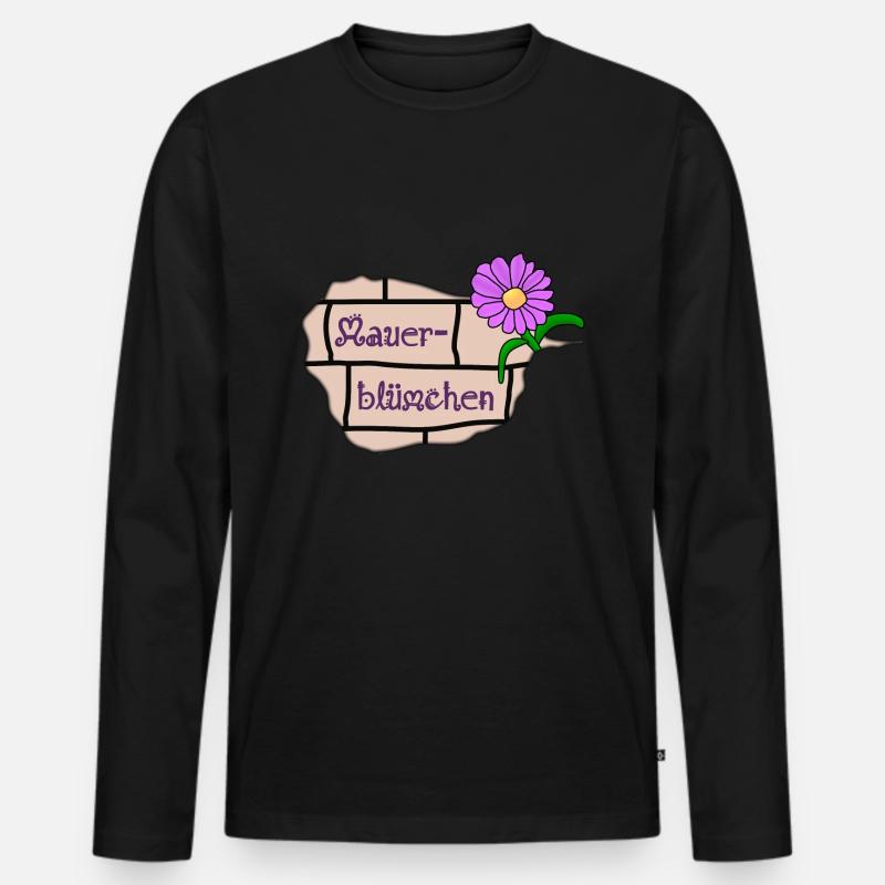 Mauerblümchen - Männer Premium Bio Langarmshirt - Schwarz