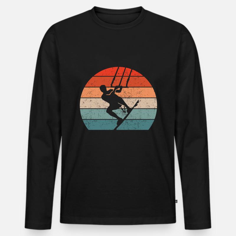 Kitesurfing - Männer Premium Bio Langarmshirt - Schwarz