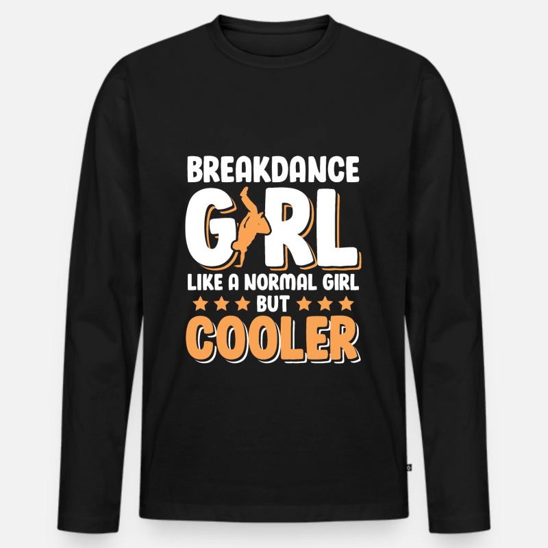 Breakdance Girl Mädchen - Männer Premium Bio Langarmshirt - Schwarz