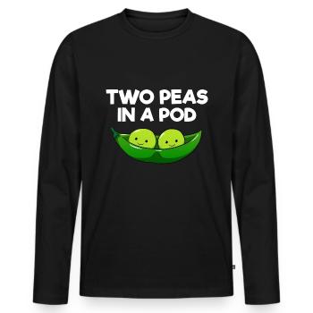 Two peas in a pod Paare Eltern Zwillinge Freunde - Männer Premium Bio Langarmshirt - Schwarz - Vorne - Nico (187cm)