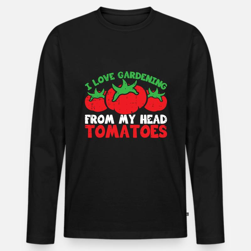 Tomate - Männer Premium Bio Langarmshirt - Schwarz