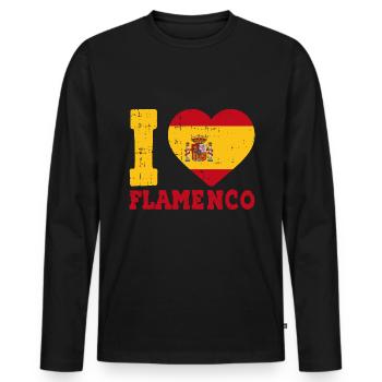 Flamenco - Männer Premium Bio Langarmshirt - Schwarz - Vorne - Nico (187cm)