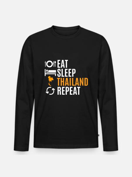 Thailand - Männer Premium Bio Langarmshirt - Schwarz