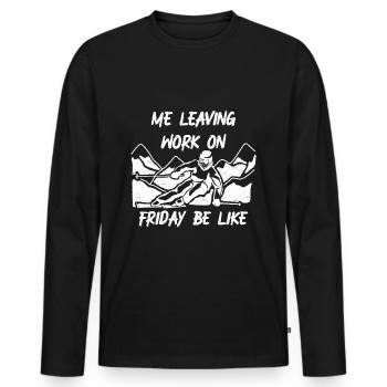 Leaving Work on Friday, Funshirt, Après, Alpen Ski - Men's Premium Organic Long Sleeve Shirt - black - Front - Nico (187cm)