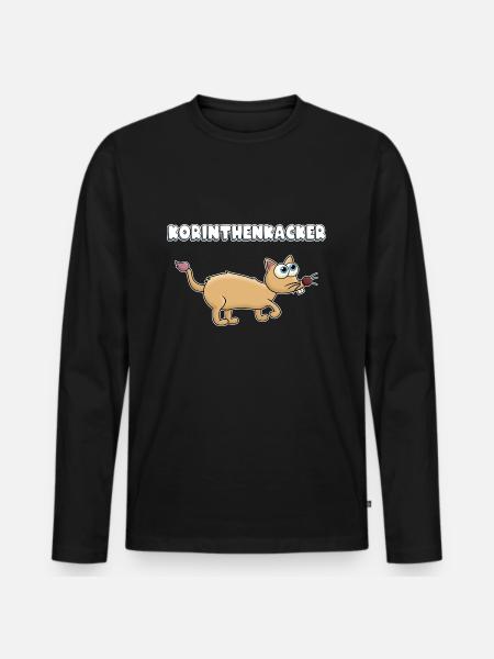 Korinthenkacker Comic Tier - Männer Premium Bio Langarmshirt - Schwarz