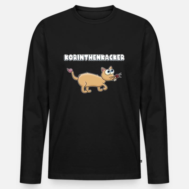 Korinthenkacker Comic Tier - Männer Premium Bio Langarmshirt - Schwarz