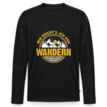 Mir reicht's ich geh wandern! Wander Funshirt cool - Männer Premium Bio Langarmshirt - Schwarz - Vorne - Nico (187cm)