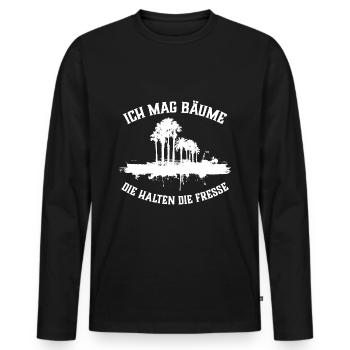 Ich mag Bäume! Lustiger Spruch Wald Natur Funshirt - Männer Premium Bio Langarmshirt - Schwarz - Vorne - Nico (187cm)