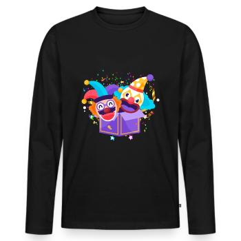 Clown, Carnaval, Carnaval, Costume De Carnaval, Parade, Célébration, Bouffon, - T-shirt manches longues Premium bio Homme - noir - Devant - Nico (187cm)