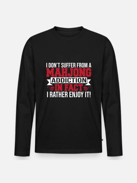 Gift for Mahjong Fans - Men's Premium Organic Long Sleeve Shirt - black