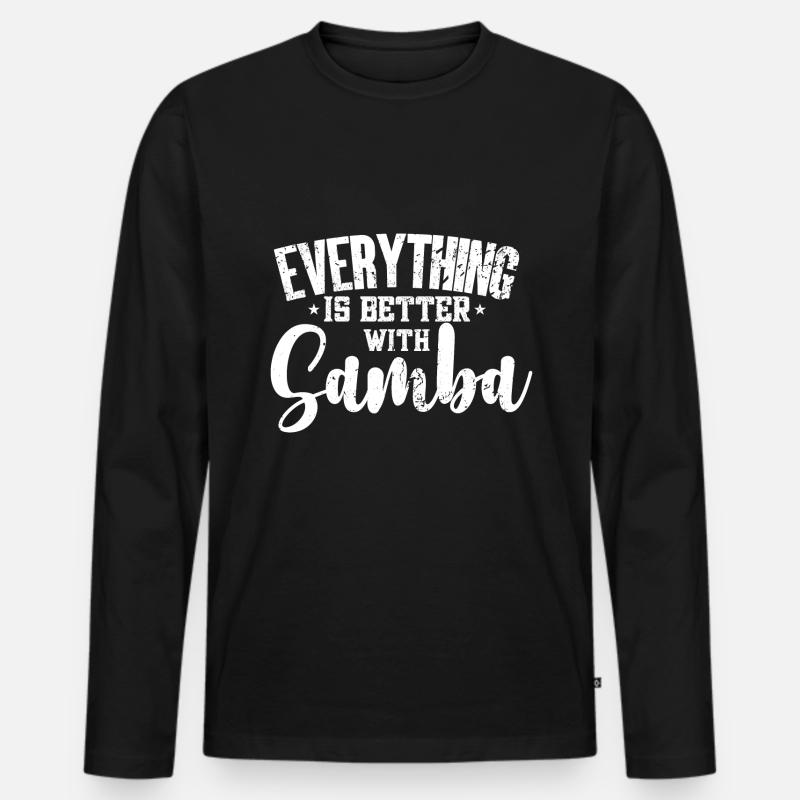 Samba - Männer Premium Bio Langarmshirt - Schwarz