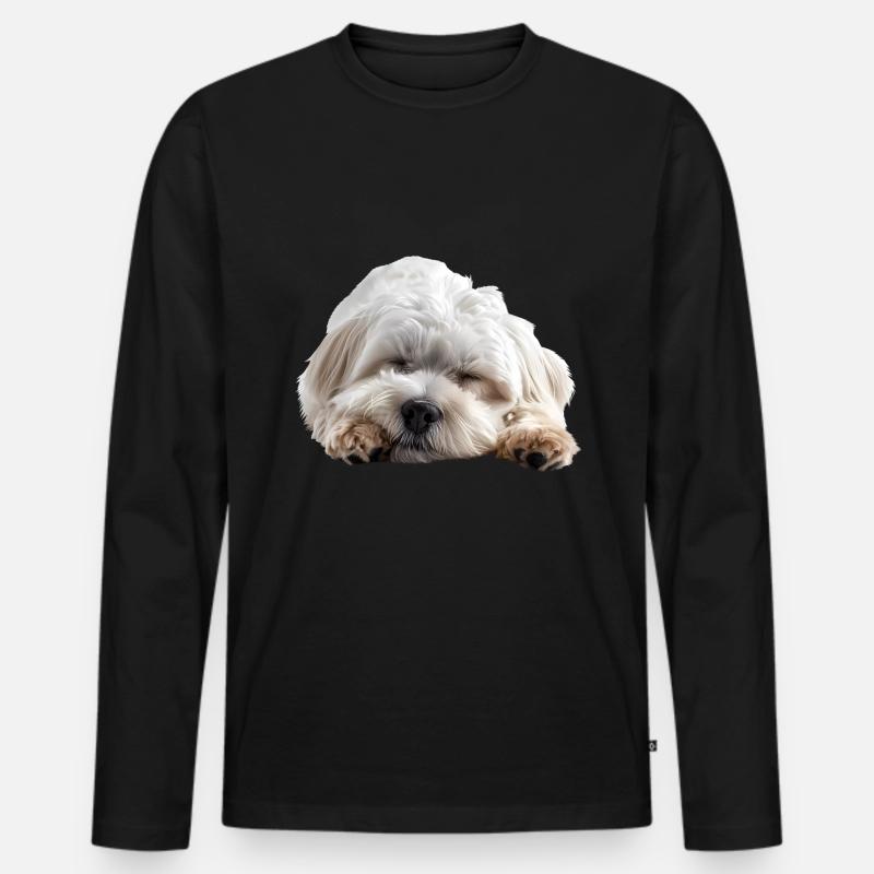 Coton de tulear - Männer Premium Bio Langarmshirt - Schwarz