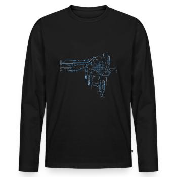 Printed circuit board - Men's Premium Organic Long Sleeve Shirt - black - Front - Nico (187cm)