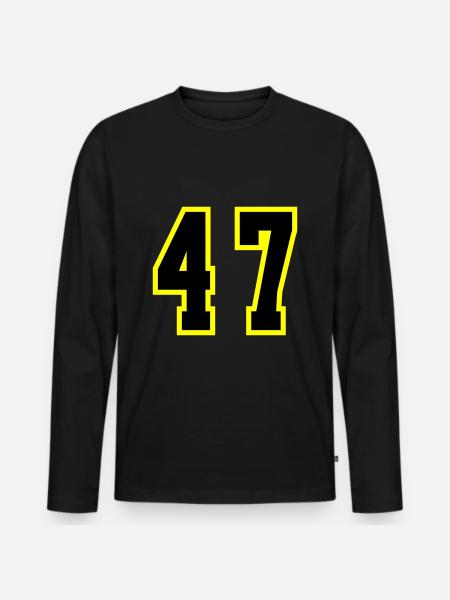 47 Number Jersey - Men's Premium Organic Long Sleeve Shirt - black