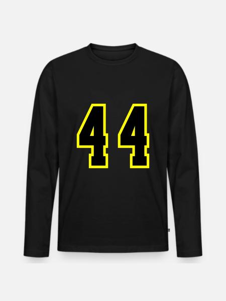 44 Zahl Trikot - Männer Premium Bio Langarmshirt - Schwarz
