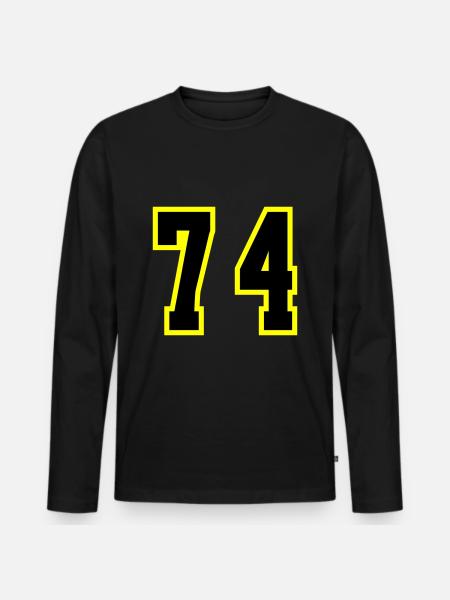 74 Number Jersey - Men's Premium Organic Long Sleeve Shirt - black