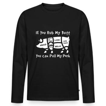 Schlachter - Männer Premium Bio Langarmshirt - Schwarz - Vorne - Nico (187cm)