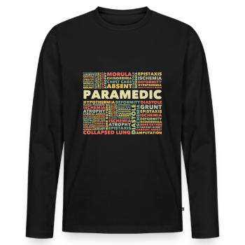 Rettungssanitäter - Männer Premium Bio Langarmshirt - Schwarz - Vorne - Nico (187cm)
