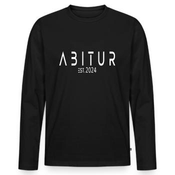 Abitur 2024 - Männer Premium Bio Langarmshirt - Schwarz - Vorne - Nico (187cm)
