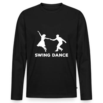 Swing Tanz - Männer Premium Bio Langarmshirt - Schwarz - Vorne - Nico (187cm)