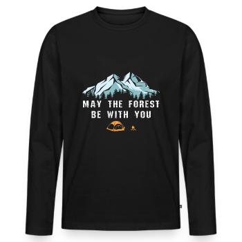 Camping wilderness - Men's Premium Organic Long Sleeve Shirt - black - Front - Nico (187cm)