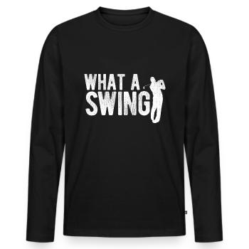 Golfplatz zum Golfen Golf - Männer Premium Bio Langarmshirt - Schwarz - Vorne - Nico (187cm)