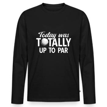 Golfplatz zum Golfen Golf - Männer Premium Bio Langarmshirt - Schwarz - Vorne - Nico (187cm)