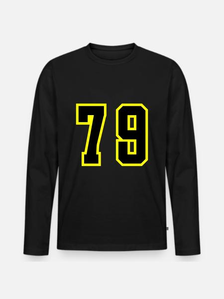 79 Number Leotard - Men's Premium Organic Long Sleeve Shirt - black