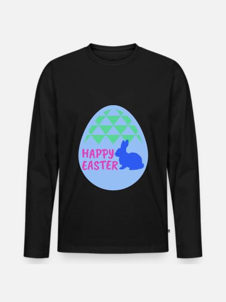 Happy easter - Happy Easter - Men's Premium Organic Long Sleeve Shirt - black