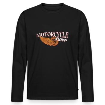 Motard - T-shirt manches longues Premium bio Homme - noir - Devant - Nico (187cm)