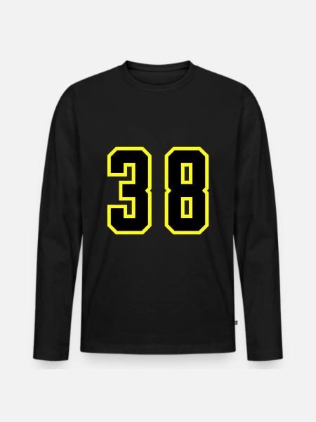 38 Zahl Trikot - Männer Premium Bio Langarmshirt - Schwarz
