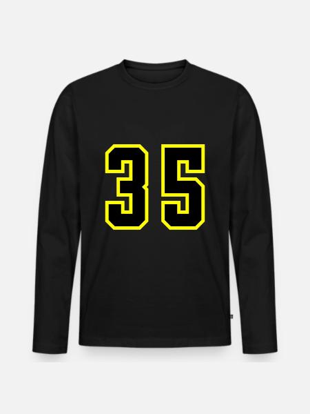 35 Number Leotard - Men's Premium Organic Long Sleeve Shirt - black