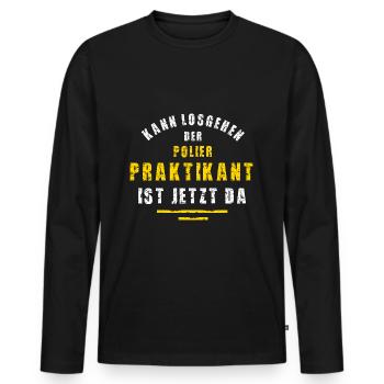 Polier Praktikant Poliere Bau Praktikum Bauleiter - Männer Premium Bio Langarmshirt - Schwarz - Vorne - Nico (187cm)