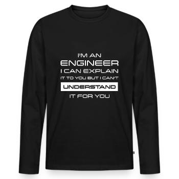Engineer - Men's Premium Organic Long Sleeve Shirt - black - Front - Nico (187cm)