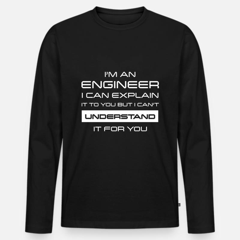 Ingenieur - Männer Premium Bio Langarmshirt - Schwarz