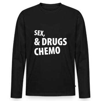 Sex Drugs Chemo - Männer Premium Bio Langarmshirt - Schwarz - Vorne - Nico (187cm)