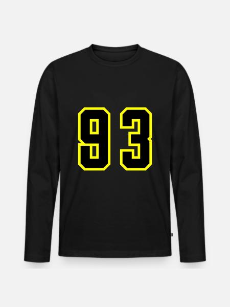 93 Number Jersey - Men's Premium Organic Long Sleeve Shirt - black