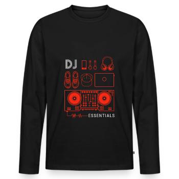 DJ Djing Gift Deejay Disc Jockey DJ Deejay - T-shirt manches longues Premium bio Homme - noir - Devant - Nico (187cm)