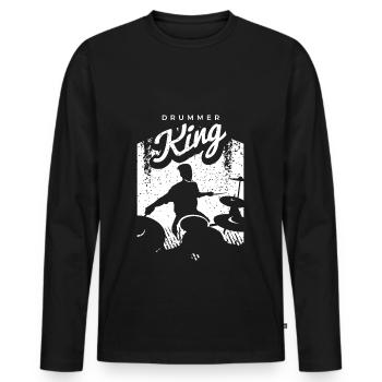 Batterie Percussion Percussion - T-shirt manches longues Premium bio Homme - noir - Devant - Nico (187cm)
