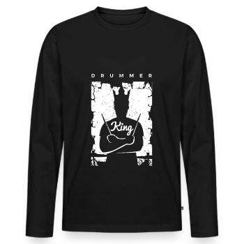 Batterie Percussion Percussion - T-shirt manches longues Premium bio Homme - noir - Devant - Nico (187cm)