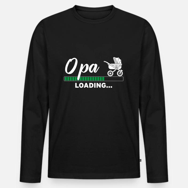 Opa loading - Männer Premium Bio Langarmshirt - Schwarz