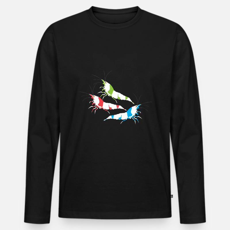 Garnelen Züchter - Männer Premium Bio Langarmshirt - Schwarz