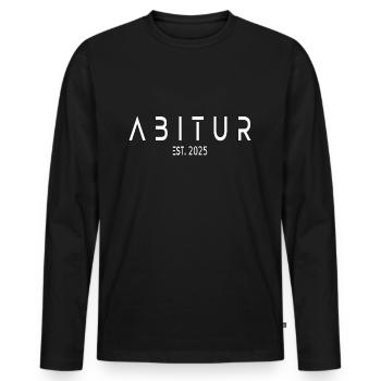 Abitur Est. 2025 - Männer Premium Bio Langarmshirt - Schwarz - Vorne - Nico (187cm)
