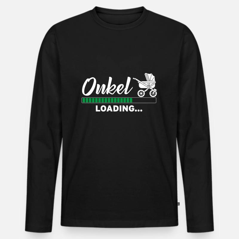 Onkel loading - Männer Premium Bio Langarmshirt - Schwarz