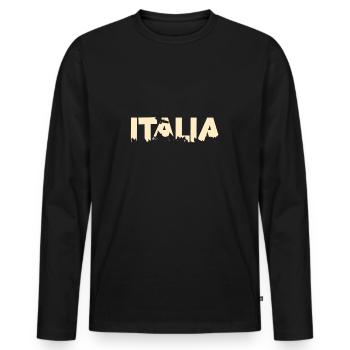 Italie italie - T-shirt manches longues Premium bio Homme - noir - Devant - Nico (187cm)