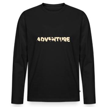 Adventure - Men's Premium Organic Long Sleeve Shirt - black - Front - Nico (187cm)