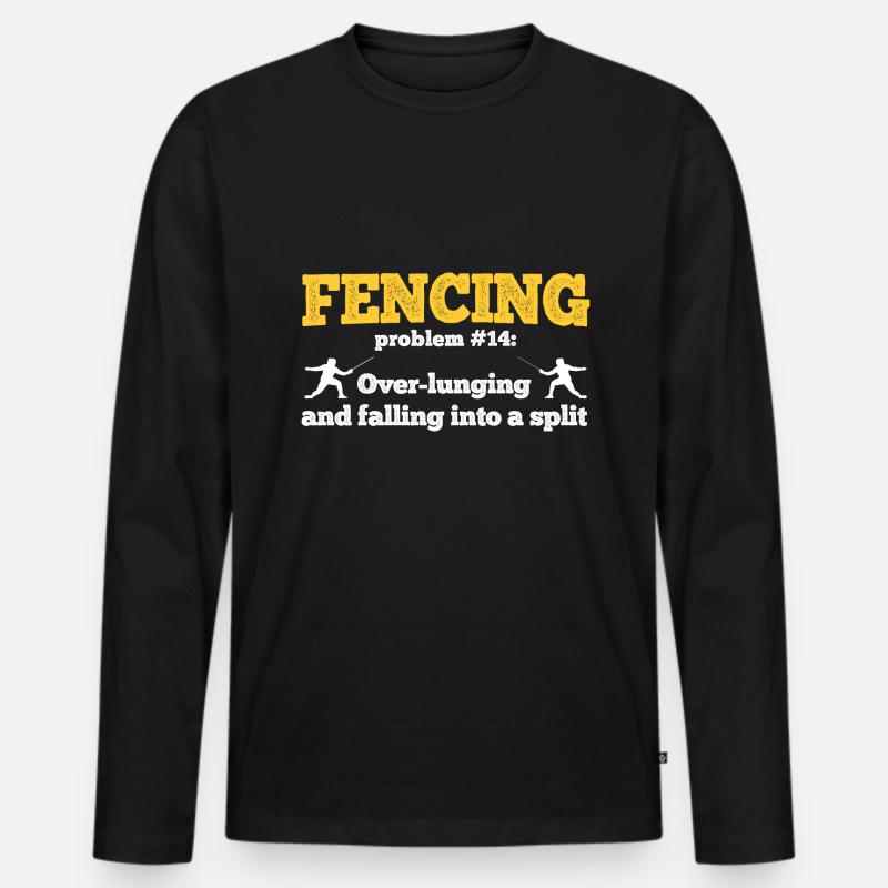 Fechten - Männer Premium Bio Langarmshirt - Schwarz