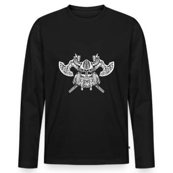 Combattant viking - T-shirt manches longues Premium bio Homme - noir - Devant - Nico (187cm)