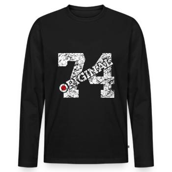 52ND BIRTHDAY 52 YEARS ORIGINAL 1974 - Men's Premium Organic Long Sleeve Shirt - black - Front - Nico (187cm)