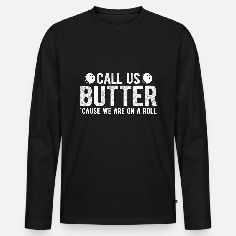 Bowling - Männer Premium Bio Langarmshirt - Schwarz